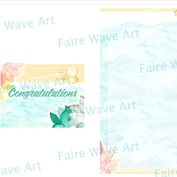 Tropical Pastel Floral Sampler of 5 Greeting Cards - Thank you, Happy Birthday - Picture 6 of 7